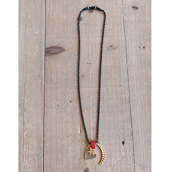 Heart, moon and star pendant necklace 1002770
