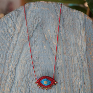 Macrame evil eye necklace 1002779