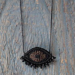 Macrame evil eye necklace 1002780