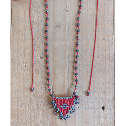 Necklace with macrame talisman 1002786