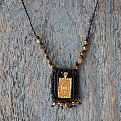 Macrame and goldplated silver 925 talisman 1002789