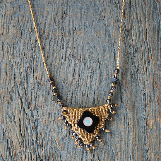 Macrame mother of pearl necklace 1002798