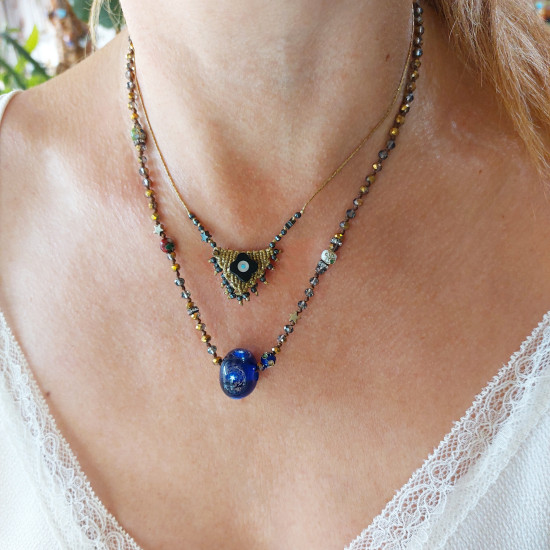 Macrame mother of pearl necklace 1002798