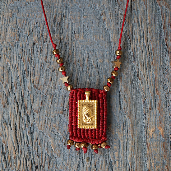 Macrame and goldplated silver 925 talisman 1002800