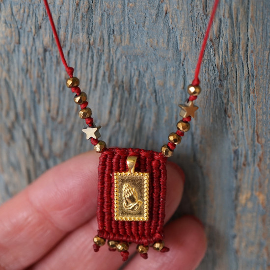 Macrame and goldplated silver 925 talisman 1002800
