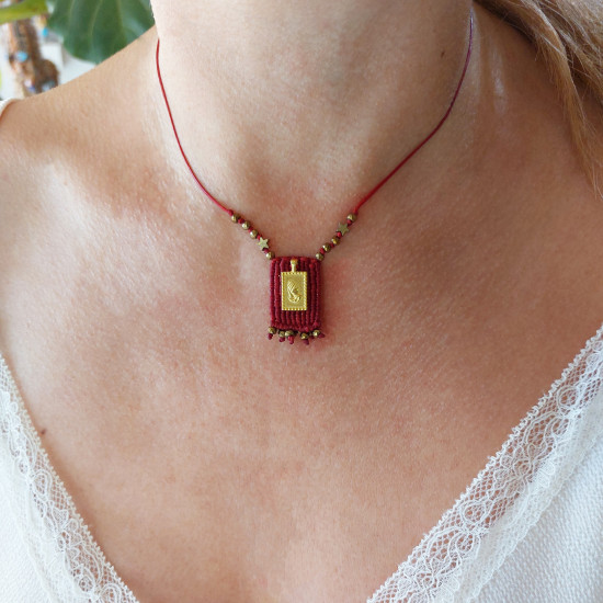 Macrame and goldplated silver 925 talisman 1002800