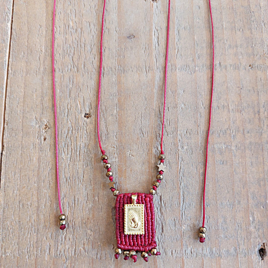 Macrame and goldplated silver 925 talisman 1002800