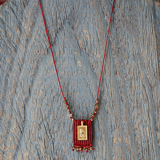 Macrame and goldplated silver 925 talisman 1002800