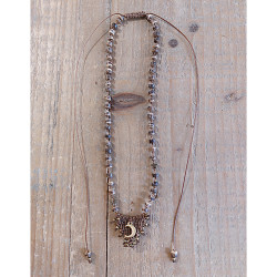 Bohemian macrame necklace 1002840