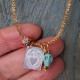Mexican heart and skull necklace 1002841