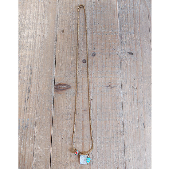 Mexican heart and skull necklace 1002841