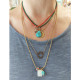 Mexican heart and skull necklace 1002841