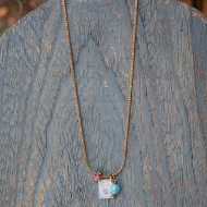 Mexican heart and skull necklace 1002841