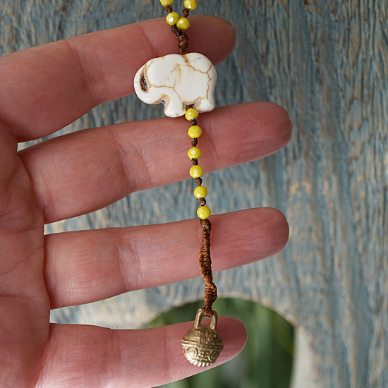 Rosary style elephant necklace 1002894
