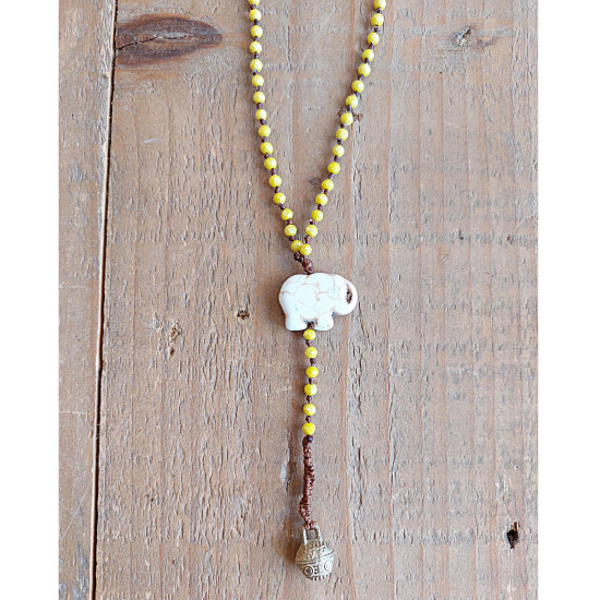 Rosary style elephant necklace 1002894