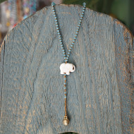 Rosary style elephant necklace 1002895