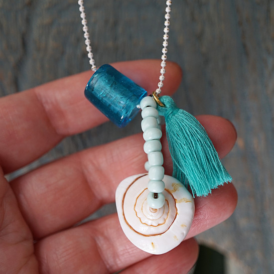 Chain shell necklace 1002935