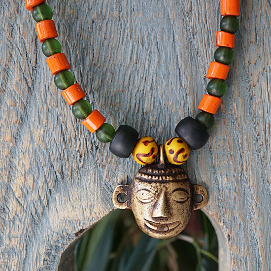 Nepalese Mask Pendant Necklace 1002944