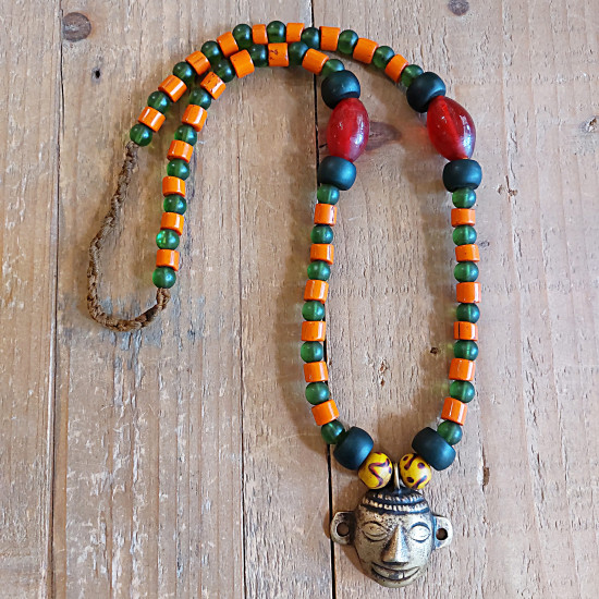 Nepalese Mask Pendant Necklace 1002944