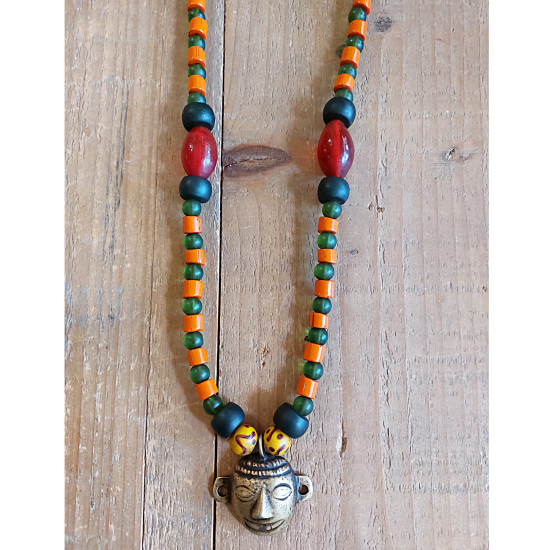 Nepalese Mask Pendant Necklace 1002944