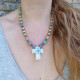 Beaded cross talisman necklace 1002975