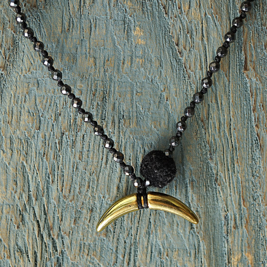 Metal tooth charm necklace 1003038