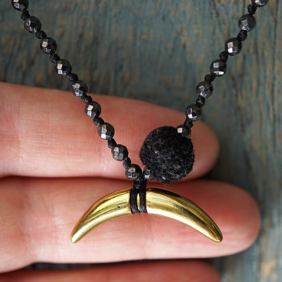 Metal tooth charm necklace 1003038
