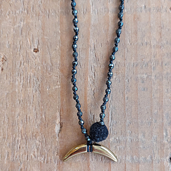 Metal tooth charm necklace 1003038