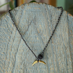 Metal tooth charm necklace 1003038