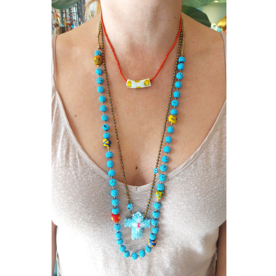 Colorful Hippie Boho necklace 1003111