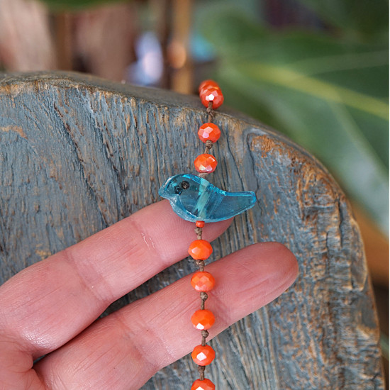Boho Chic Crystal Bead Necklace 1003130