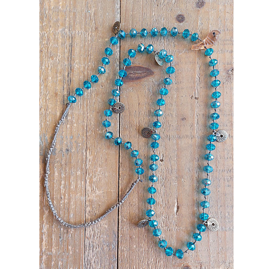 Boho Chic Crystal Bead Necklace 1003132