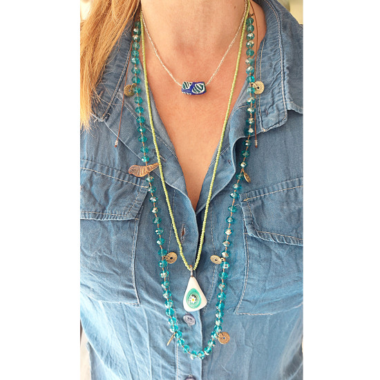 Boho Chic Crystal Bead Necklace 1003132