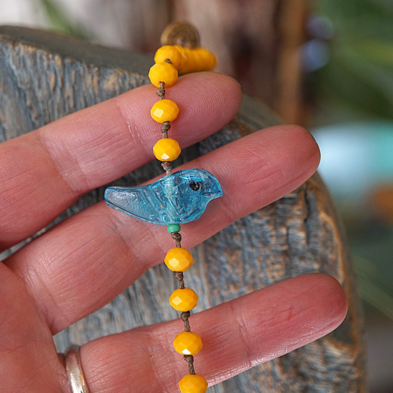 Boho Chic Crystal Bead Necklace 1003133