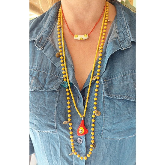 Boho Chic Crystal Bead Necklace 1003133