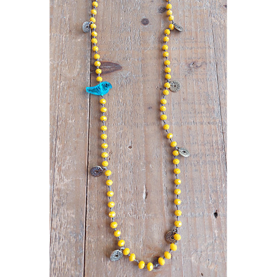 Boho Chic Crystal Bead Necklace 1003133