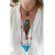 Mexican heart macrame necklace 1003146