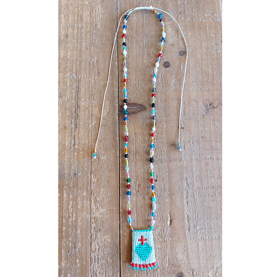 Mexican heart macrame necklace 1003148