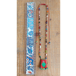 Mexican heart macrame necklace 1003152