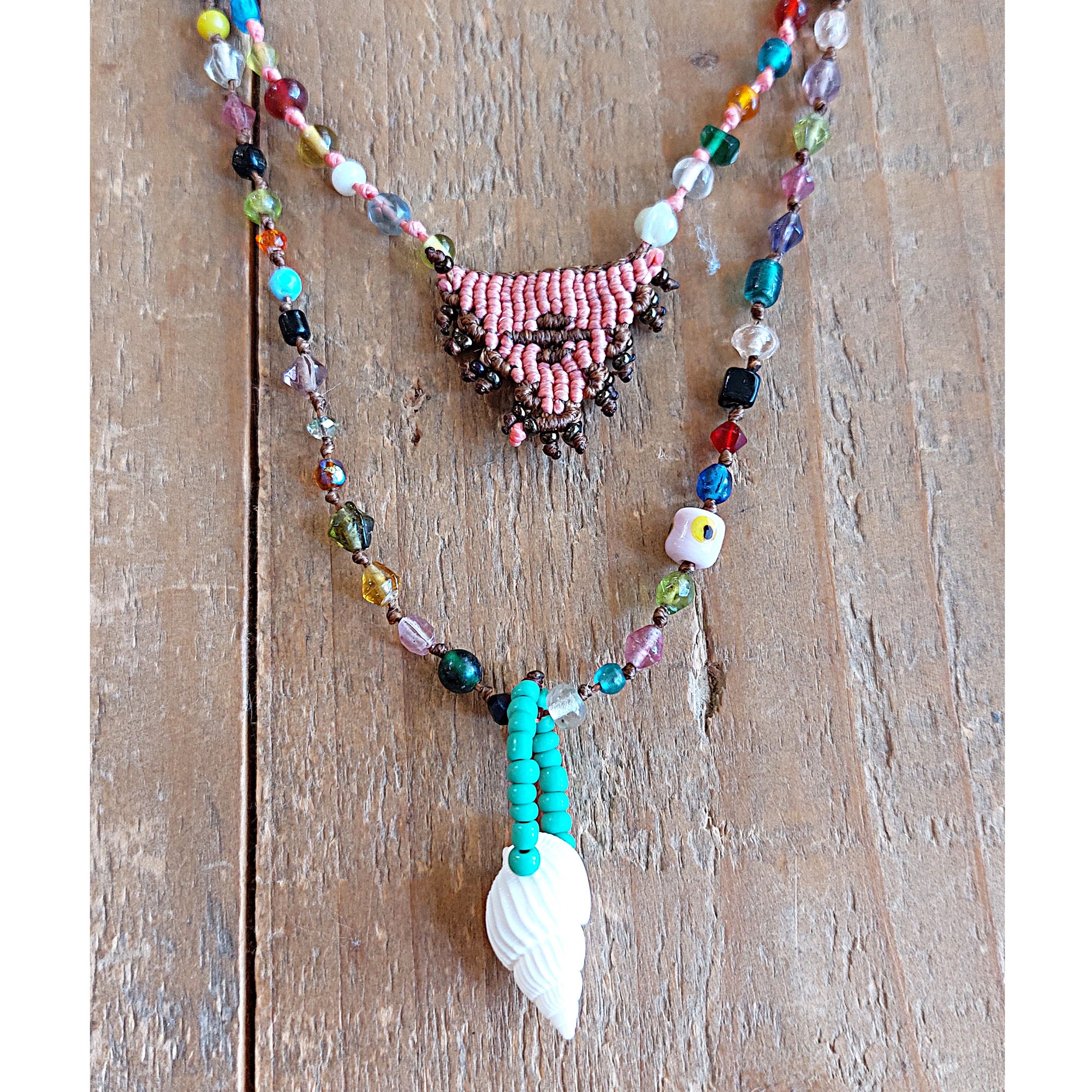 Handmade Talisman & Shell Necklace – Boho Beach Jewelry | Frolic Stones