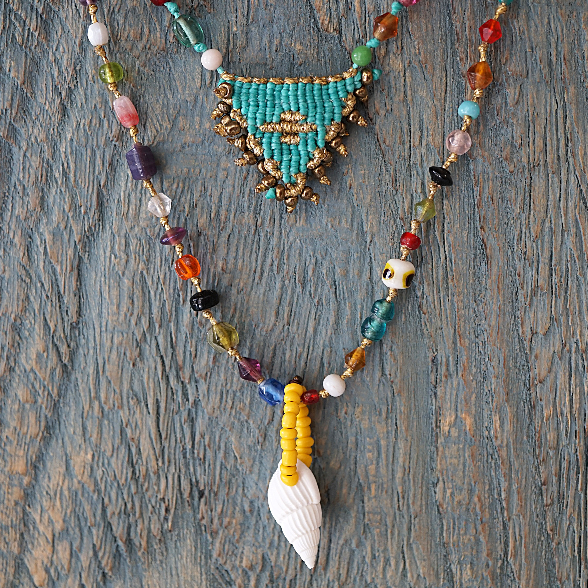 Handmade Talisman & Shell Necklace – Boho Beach Jewelry | Frolic Stones