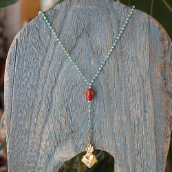 Mexican heart and skull necklace 1003182