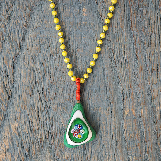 Blown glass necklace 1003189