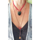 Mexican heart and skull necklace 1003194