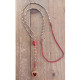 Mexican heart and skull necklace 1003194