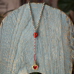 Mexican heart and skull necklace 1003194
