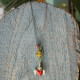 Mexican heart and skull necklace 1003197