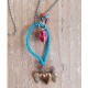 Mexican heart and skull necklace 1003198
