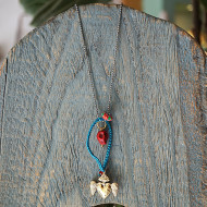 Mexican heart and skull necklace 1003198