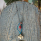 Mexican heart and skull necklace 1003198